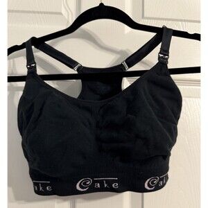Cake Women’s Maternity Nursing Bra Wireless Soft Comfort Black Large Adjustable